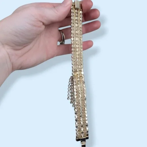 Vintage 3pc Rhinestone & White Plastic Parure - Picture 13 of 14